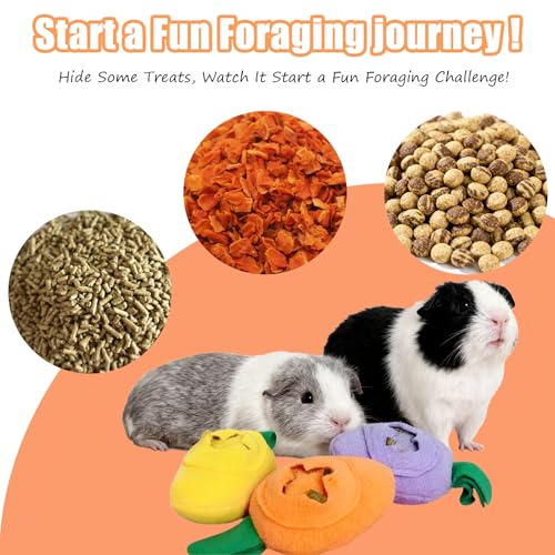 Rabbit Foraging Enrichment Toy Slow Feeder Food Hide Puzzle Toys Boredom Relief Olfactory Training for Small Animal Ferret Squirrel Guinea Pig (6pc) - size: 6pc