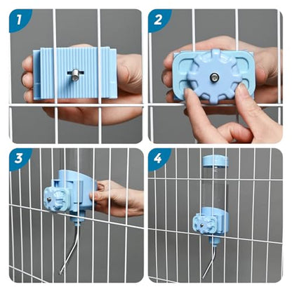 Vannon Top Fill Small Animal Water Dispenser for Cage, 23oz Auto Feeding Crate Water Bottle for Rabbit, Chinchilla, Ferret, Guinea Pig, Squirrel, Hedgehog, Pet Nozzle Diameter: 10mm, BPA Free, Blue