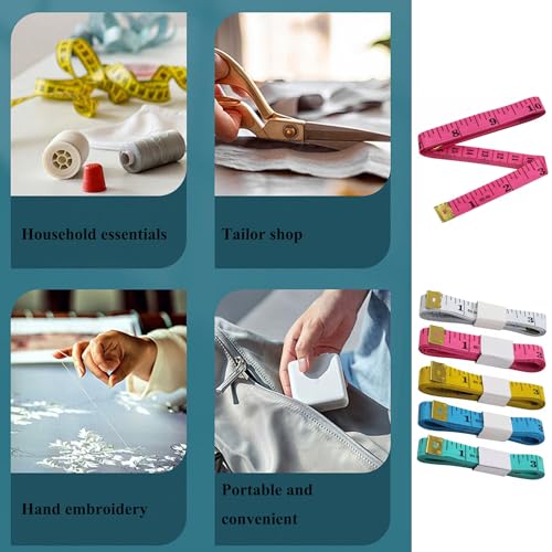 2pcs Soft Tape Measure Double Scale Measuring Tape Body Sewing Flexible Tailor Craft Vinyl Ruler for Weight Loss Medical Body Measurement, Has Centimetre Scale on Reverse Side 60-inch Pink - color: 2pcs Pink-60 inch