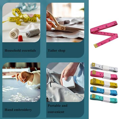 2pcs Soft Tape Measure Double Scale Measuring Tape Body Sewing Flexible Tailor Craft Vinyl Ruler for Weight Loss Medical Body Measurement, Has Centimetre Scale on Reverse Side 60-inch Pink - color: 2pcs Pink-60 inch