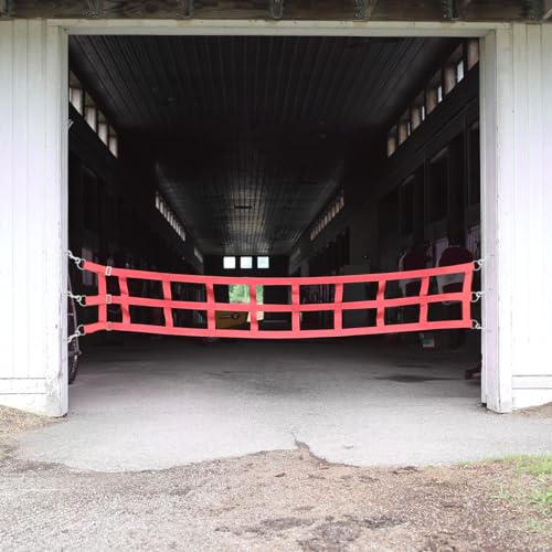 Country Pride Barn Door Guards, Heavyweight 2-Inch Polypropylene Webbing, Adjustable Length, Stainless Steel D-Ring Ends, Open-End Snaps, Stall Safety and Ventilation (16', Red) - color: Red, size: 16'
