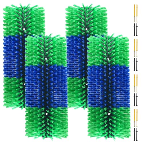 Livestock Scratching Brush Goat Scratcher Brush Full Massage Grooming Tool with 16 Screws for Cow,Cattle,Cow,Sheep, Horses,Pigs - color: Green, size: 4pack