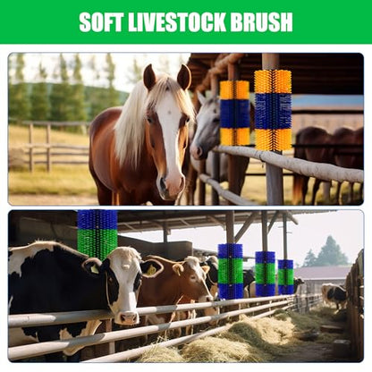 Livestock Scratching Brush, 2-Pack for Horse Grooming, Help Soothe Itching on the Back of Livestock Cattle Scratcher for Goat, Cow, Sheep, Pig and Other Animals