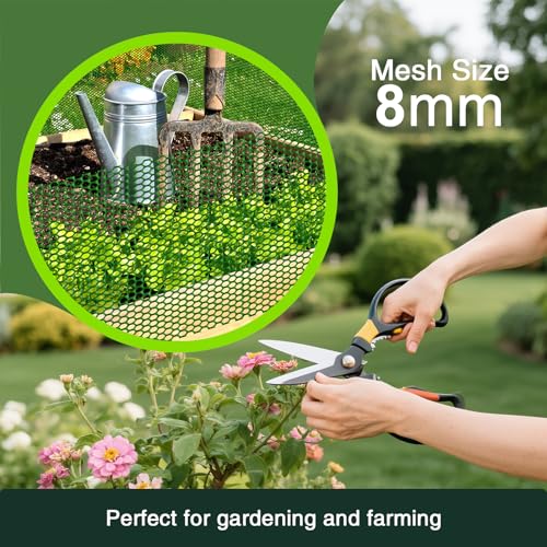 Plastic Wire Mesh Fence 16IN x 20FT, Green Plastic Net, Suitable for Poultry, Dogs, Rabbits, Snakes, Garden Barrier, Balcony Pet Fence, Chicken Fence - color: Green, size: 16IN x 20FT