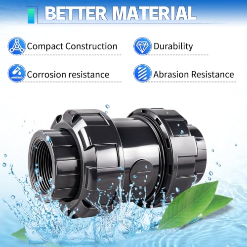 1 inch NPT PVC Check Valve, SCH80 Full Port Water Pump Ball Check Valve | UPVC Inline Backflow Preventer, leak Proof One Way valve, with Stainless Steel Spring, Horizontal or Vertical Installation - size: 1''NPT