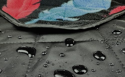 DOWN UNDER OUTDOORS Waterproof 350 GSM Fleece or Sherpa Stadium Blanket | Large Extra Thick, Windproof, Quilted, Machine Washable, Camping Picnic & Outdoor, Beach, Dog, secret pocket, 82 x 55 inches - color: Feathers