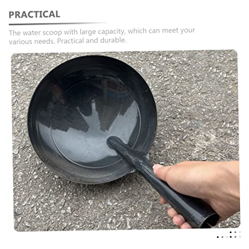 Iron Water Ladle Long Handle Heavy-Duty Wear-Resistant Scoop for Outdoor and Home Use Black Iron Water Spoon for Fishing and Livestock Feeding