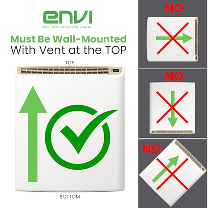 Smart EnviMAX 1000W Wi-fi Plug-in Electric Wall Heater - Energy Efficient Smart Heaters for Large Rooms - App Controlled Electric Heater with Thermal Shut Off Switch - Works with Alexa & Google Home