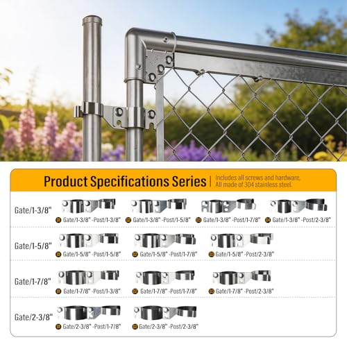 1-3/8" x 1-3/8" Chain Link Gate Latch Heavy Duty Stainless Steel Fence Gate Fork Latch Hardware with Padlock Hole 1pcs - color: 1-3/8"x1-3/8"