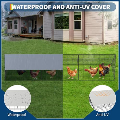 Chicken Tunnels for Yard, 118.1x28x24.2 inch, Portable Chicken Runs with Cover, Easy Installation, Portable Chicken Coop for Outdoor Backyard Farm Use