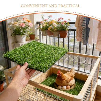 DECHOUS 6Pcs Washable Nesting Pads for Chicken Coop, 12 Inch Nesting Box Pads Reusable Artificial Grass Egg Laying Mat Bedding Liners for Poultry