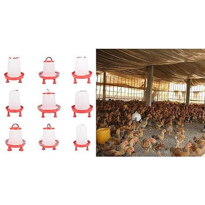 Thicken Chick Fountain Waterer Set for Outdoor Poultry Feeding Water Containers for Duck Quails Pigeons Water Fountain - size: 1.5KG