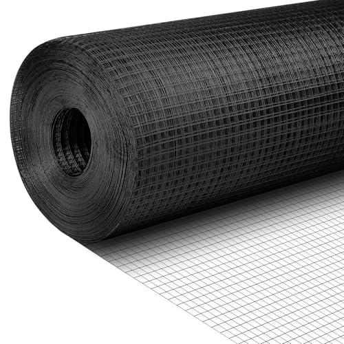 Tatuo Hardware Cloth 1/2 Inch 72in x 100ft Hot Dip Galvanized After Welded Cage Mesh Rolls 21 Gauge Metal Chicken Wire Roll Wire Fencing Poultry Netting for Raised Garden Rodent Animals - color: Black, size: 72in X 100ft