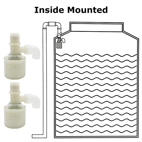 Water Float Valve, Water Level Control Water Tank Traditional Float Valve Upgrade 2 PCS(3/4", up inlet) - color: up inlet, size: 3/4" to 3/4"