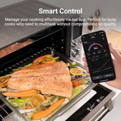 ThermoMaven Sub-1G Wireless Meat Thermometer, 4 Probes WiFi Thermometer | 3000FT Open Range, Smart App + Base Control, 6 Sensor NIST ±0.5°F Accuracy, BBQ Smoker Grill Oven, Brisket Steak Turkey Pork - color: Orange-Quad Probe