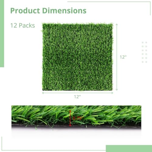 Homaisson 12Pack Chicken Nesting Pads, 12”x12” Nesting Box Pads Artificial Grass Washable Chicken Coop Bedding Laying Rug Fake Turf Mats Grass Carpet Garden Lawn for Hen Small Pets