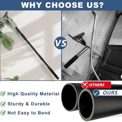 Floor Scraper Long Handle, 31" to 61" Gum Scraper Tool for Floor Cleaning Tile Wall Gum Paint with 4 inch Scraper Blade Long Handle Sturdy and Durable (31“-61”) - size: 31“-61”