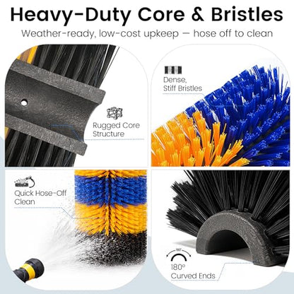 2PCS Livestock Scratching Brush for Goat, Heavy-Duty Post Grooming and Massage Scratch Brushes for Cow Donkey Goats Horse Sheep, with 8 Screws for Back Itch Relief & Keep Cleaning, 17" x 7.9" - size: 2 Pack