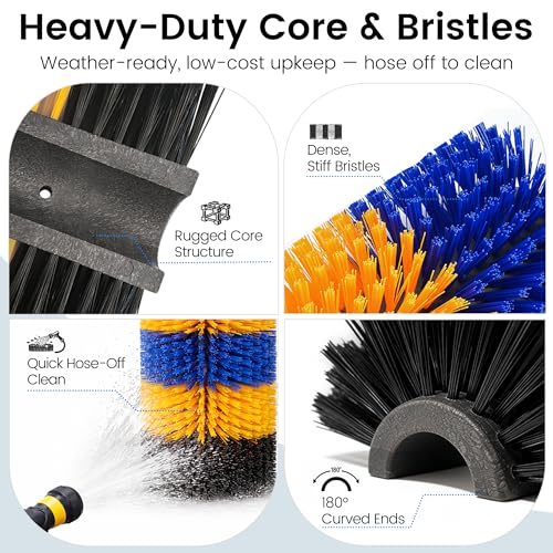 17" x 7.9" Livestock Scratching Brush for Horse, Wall-Mount Grooming and Massage Scratch Brushes for Cow Donkey Goats Horse Sheep, with 8 Screws for Back Itch Relief & Keep Cleaning (1Pcs) - size: 1 Pack