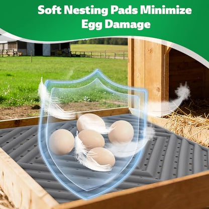 Chicken Nesting Pads for Chicken Coop, Washable Laying Pads for Nesting Box, Reusable Hen Nesting Box Pads for Coop Bedding, Soft Silicone Material, Easy to Clean, 12" x 12", Grey, 4 Pack - color: Grey-4 Pack