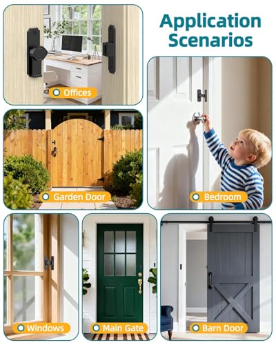 90 Degree Barn Door Lock, Small Sliding Barn Door Latches, Rust-Proof Sliding Gate Latch Lock for Garden, Bathroom, Cabinet, Pet Cage, Window, Shed (Black-4PCS) - color: Black-4PCS