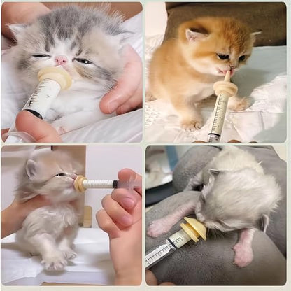 6PCS Pet Feeding Nipple Silicone Feeding Teats for Kittens and Puppies Small Animals Pet and Wild Animals Silicone Feeding Nipple Bowl (Without Syringes Only Nipples)