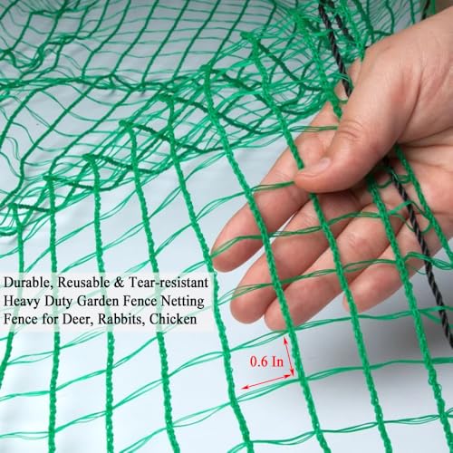 Plastic Garden Fence 4x100 FT Deer Fence Netting, Temporary Mesh Fencing Animal Barrier for Deer, Chicken, Poultry, Pet, Wildlife, Garden Bird Netting for Plant Fruit Tree Vegetable Protection - size: 4x100 FT