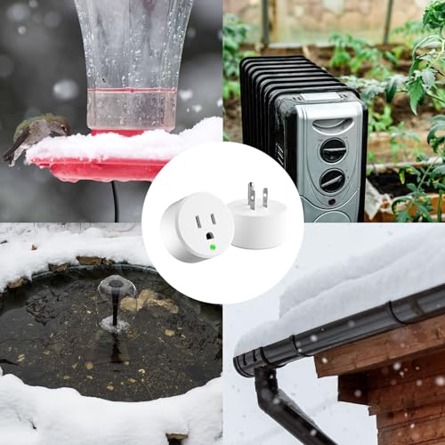 Thermostatically Controlled Outlet - On at 32°F/Off at 50 °F, Thermostat Plug Outlet, No Need to Close Manually, for Chicken Water Coop Heater Heated Water Bowl Bird Bath Deicer Roof Cable (4 Pcs) - style: White 4Pcs