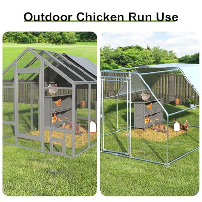 2-Tier Nesting Boxes for Chickens, 6-Compartment, Wooden Chicken Nesting Box for Laying Eggs, Chicken Laying Boxes with Perch, Solid Wood Egg Laying Box for Hens, Ducks, 1 Pack - size: 45.3" x 17.7" x 34.6"