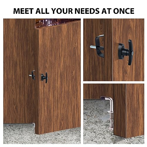 Shed Door Latch Kit with 5-1/2" Stem T-Handle Lock, 5 Keys and 2 Packs Spring Loaded Latch Hardware - Ideal for Sheds, Playhouses, Chicken Coops, RVs, Garages - size: 5.5 inch-Door Bolt-T