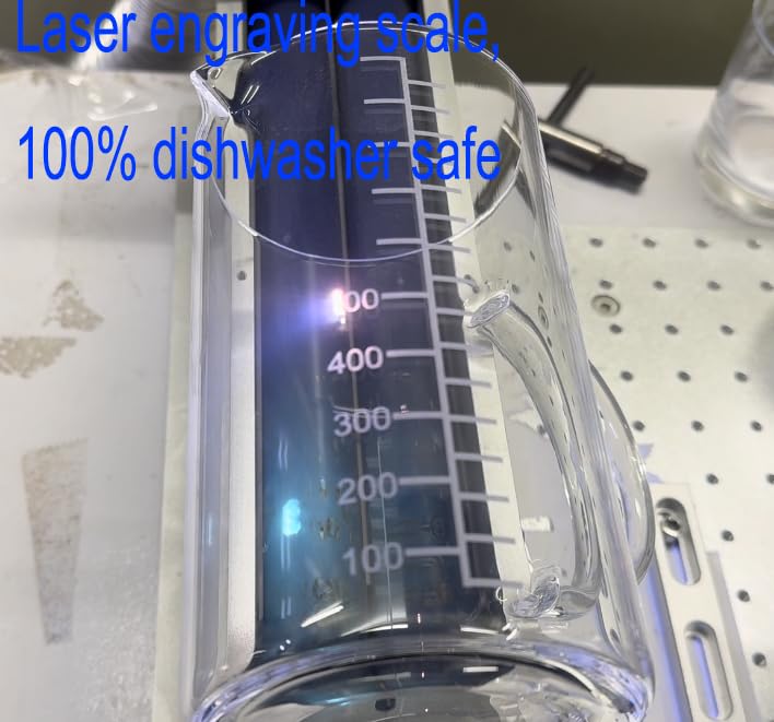 Ackers Mirror Etching Scale Glass Measuring Cup-[Insulated handle | V-Shaped Spout]-Made of High Borosilicate Glass Measuring Cup for Kitchen or Restaurant, Easy to Read, 1000 ML (32 Oz, 4 Cup) - size: 1000 ML (32 Oz, 4 Cup) - Mirror Etching