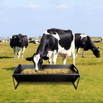Livestock Feeding Trough 45", Heavy Duty 22 Gallon Capacity Livestock Trough, Galvanized Steel Sheep Feeder Trough for Horse, Goat, Sheep, Cattle, Cow, Alpaca