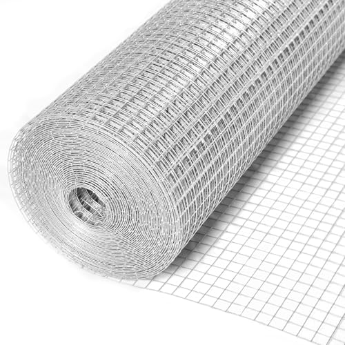 Hardware Cloth 1/2 Inch 19 Gauge 16inx50ft Chicken WireDouble-Layer Hot-Dip Fence Roll -Welded Wire Mesh for Poultry Netting, Garden Fencing, Tree Guard Rolls and Animal Enclosures - size: 1/2inch 16inx50ft