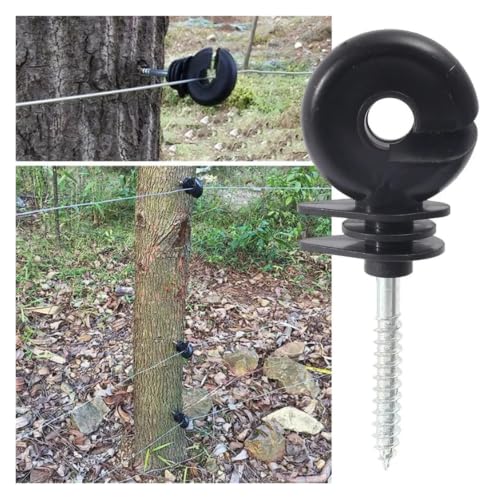 Electric Fencing Ring Insulators Electronic Fence Insulator Garden Offset Ring Carbon Steel Wire Safe for Strong Fencing Trellis(20PCS) - size: 20PCS