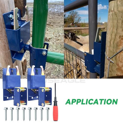 2 Pack Blue S16100300 Two Way Gate Latch with Hardware Kit and Philips Screwdriver for Metal Gates with 1-5/8" to 2" Diameter Round Tubes - color: A06 xS16100300 Gate Latch for 1-5/8" to 2" Tubes