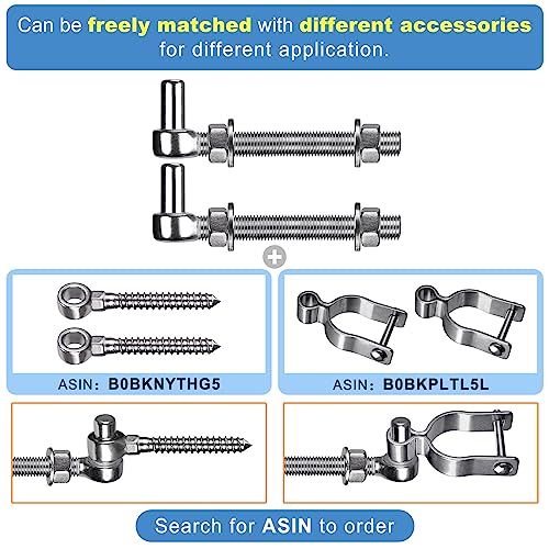 Insaga M16x 6'' J-Bolt Gate Hinge, 304 Stainless Steel J-Bolt Post Hinge for Farm Gate, 5/8" Male Pin J-Bolt Hinge for Chain Link Fence Gate, Gate Hinges for Metal Gates (2Pcs) - color: M16-6''-2PCS