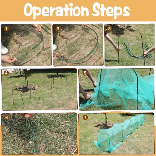 2.8 x 19.6 FT Portable Chicken Tunnel - Quick Install Yard Chicken Coop Run for Ducks, Rabbits & More