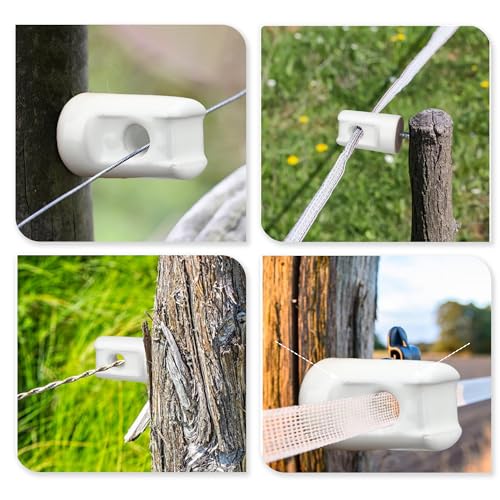 16 Pack Electric Fence Insulator Porcelain Insulator, Heavy Duty Ceramic Lag Screw Insulator Porcelain Lag Screw Insulator, Suitable for Wood Post Wire Farm Fencing Supplies - style: 16 PCS