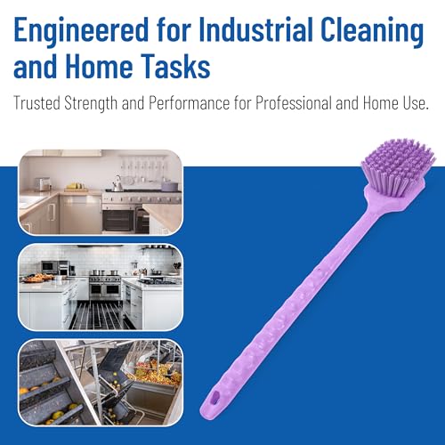 SPARTA 40501EC68 Plastic Large Scrub Brush, Kitchen Brush, Utility Brush With Long Handle For Cleaning, 20 Inches, Purple - color: Purple