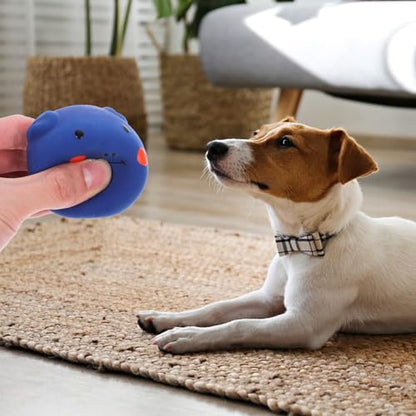 TOYANDONA Dog Chew Squeaky Pig Head Sturdy Rubber Molar Chewing for Large Dogs and Puppies Teeth Cleaning Plaything