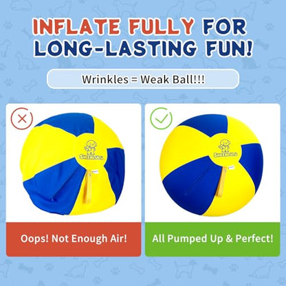 25'' Herding Ball for Dogs & Horses, Large Dog Training Ball with Handle, Big Collie Ball for Australian Shepherd, Blue Heelers, Medium to Large Breeds, Horse Ball for Outdoor Play