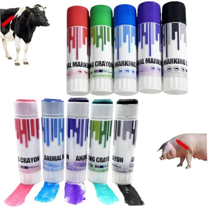 8PCS Markers, Livestock Crayon Markers 4 Colors High Visibility Marker Animal Identification Livestock Prod for Pig, Cow, Goat