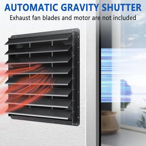 36 Inch Galvanized Sheet Spraying Automatic Exhaust Shutter Louver Vent (No Fan Blades and Motor) for Home Attics, Workshops, Barn, Greenhouse - size: 36 Inch