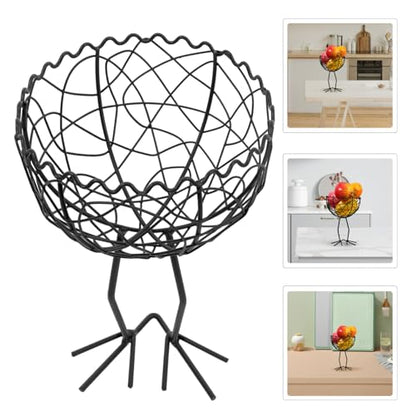 Luxshiny Wire Fruit Basket Storage Organizer for Kitchen Counter Multi-purpose Sundries Basket for Fruits Vegetables and More Design for Everyday Use