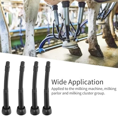 4 Pcs Milking Machine Liners, Black Milk Liner, Premium Soft Silicone Milk Cup Liners for Livestock Breeding Industry Cow Milking Machine Accessories