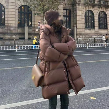 Women's Winter Casual Thickened Down Jacket Hooded Loose Warm - color: Onecolor, size: Large