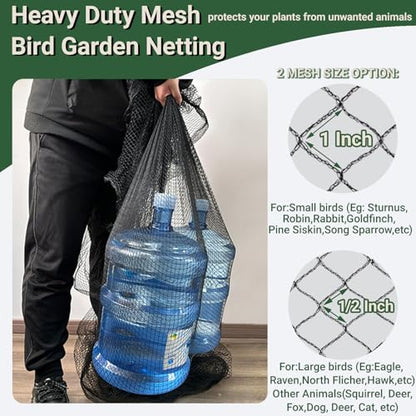 7.5x100ft Bird Netting for Chicken Coop 1/2 inch Mesh Heavy Duty Chicken Netting Animal Barrier, Poultry Netting Roof Cover for Chicken Run, Bird Net for Fruit Tree Against Birds Squirrels Rabbits - size: 7.5x100FT-1/2"