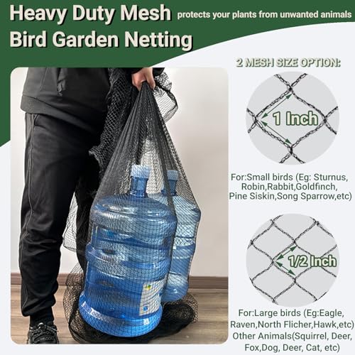 20x40ft Bird Netting for Chicken Coop 1/2 inch Mesh Heavy Duty Chicken Netting Animal Barrier, Poultry Netting Roof Cover for Chicken Run, Bird Net for Fruit Tree Against Birds Squirrels Rabbits - size: 20x40FT-1/2"