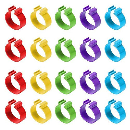 lasenersm 50 Pieces 25 mm Chicken Leg Rings Chicken Identification Leg Bands Rings Poultry Leg Bands Rings Poultry Leg Bands Clip Bird Clip Poultry Accessories for Chicken Ducks Goose, Multicolor