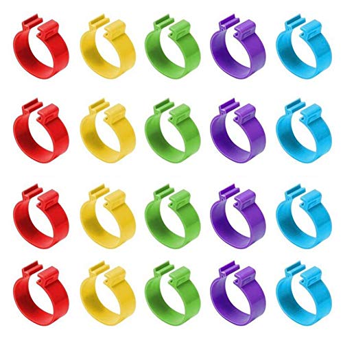lasenersm 100 Pieces 20 mm Chicken Leg Rings Chicken Identification Leg Bands Rings Poultry Leg Bands Rings Poultry Leg Bands Clip Bird Clip Poultry Accessories for Chicken Ducks Goose, Multicolor